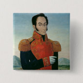 Simon Bolivar Vierkante Button 5,1 Cm (Voorkant)