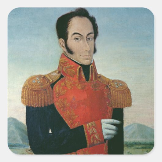 Simon Bolivar Vierkante Sticker (Voorkant)