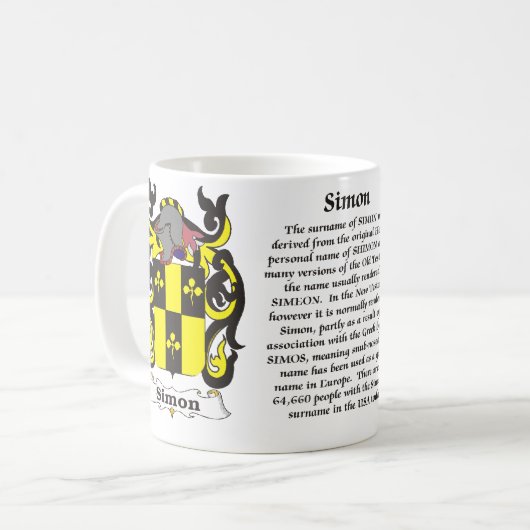 Simon Family Coat of Arms mok (Voorkant links)