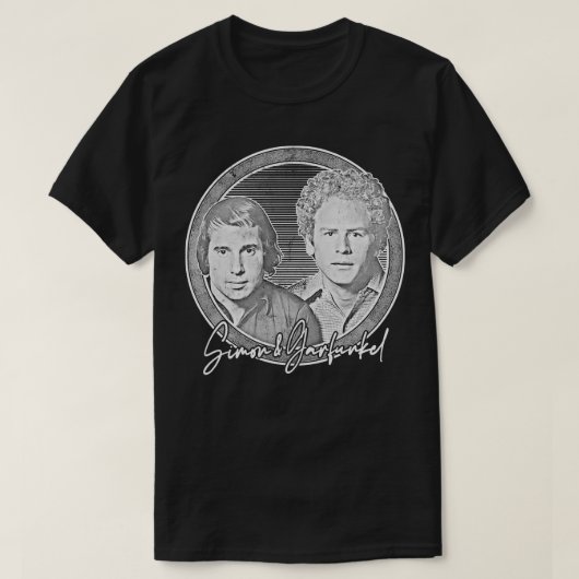 Simon Garfunkel Retro stijl Fan Design T-shirt (Design voorkant)
