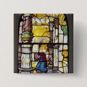 Simon in de tempel die de Heilige Geest houdt Vierkante Button 5,1 Cm