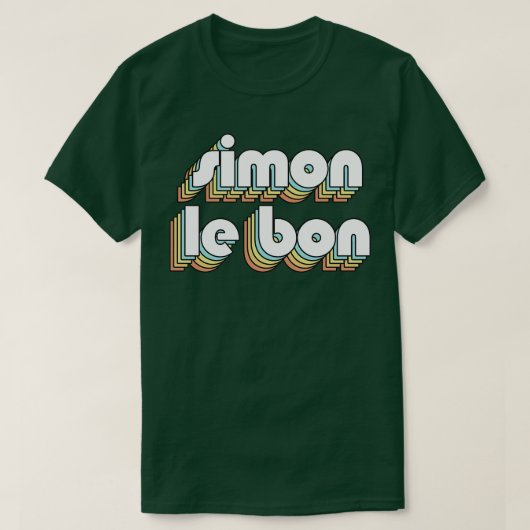Simon Le Bon Retro Rainbow Typography Vervaagde st T-shirt (Design voorkant)