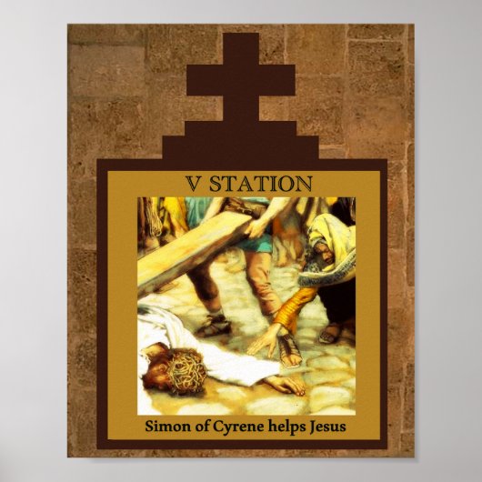 Simon of Cyrene Helps Jesus Station 5 Poster (Voorkant)