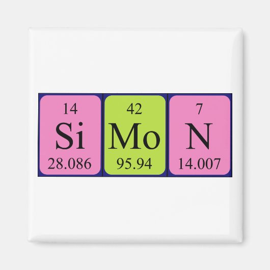 Simon periodieke table name magnet (Voorkant)