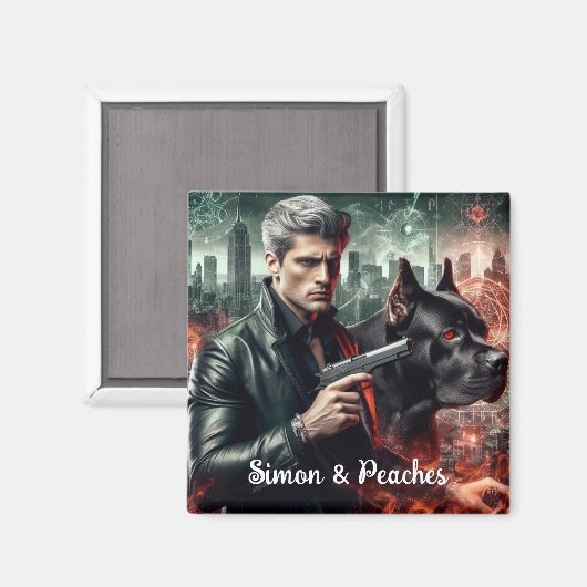 Simon & perziken magneet (Voorkant / Achterkant)