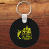 Simon Peter's Fishing Charters Funny Jesus Christ Sleutelhanger (Voorkant)