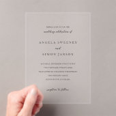 Simon Simple Elegant Wedding Acryl Uitnodigingen (Insitu (Draagbaar))