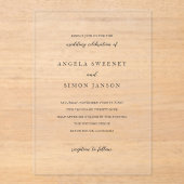 Simon Simple Elegant Wedding Acryl Uitnodigingen (Voorkant)