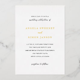 Simon Simple Elegant Wedding Folie Uitnodiging