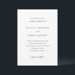 Simon Simple Elegant Wedding Kaart<br><div class="desc">Elegante huwelijksuitnodiging met een eenvoudig ontwerp met uw gegevens in serif- en scriptlettertypen.</div>
