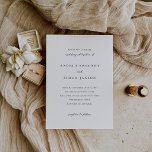 Simon Simple Elegant Wedding Kaart<br><div class="desc">Elegante huwelijksuitnodiging met een eenvoudig ontwerp met uw gegevens in serif- en scriptlettertypen.</div>