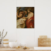 Simon van Cyrene draagt het kruis Poster (Keuken)