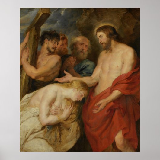 Simon van Cyrene draagt het kruis Poster (Voorkant)