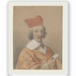 Simon Vouet - Portret van Armand-Jean du Plessis Sticker