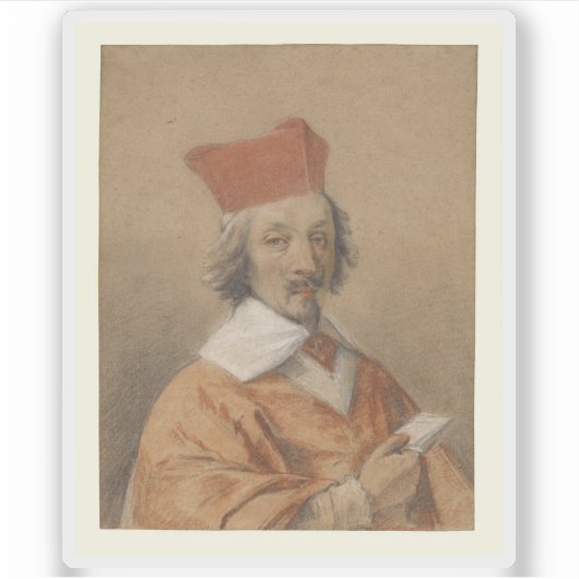 Simon Vouet - Portret van Armand-Jean du Plessis Sticker (Voorkant)