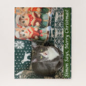 Simon zegt: Vrolijk kerstfeest! Legpuzzel (Verticaal)