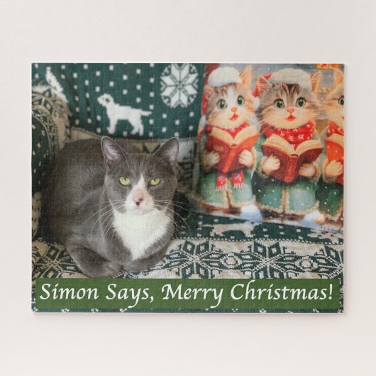 Simon zegt: Vrolijk kerstfeest! Legpuzzel (Horizontaal)
