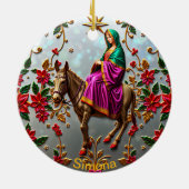 SIMONA ~ Maria op de ezel ~ Keramisch Ornament (Achterkant)
