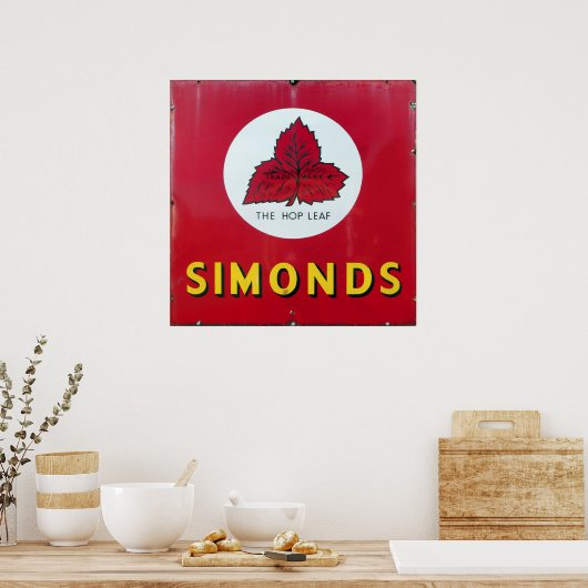 Simonds Beer,  enamel-teken. Poster (Keuken)