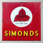 Simonds Beer,  enamel-teken. Poster (Voorkant)