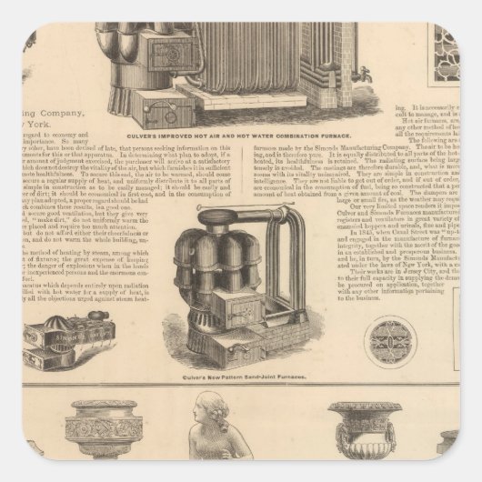 Simonds Manufacturing Company Stewart Vierkante Sticker (Voorkant)