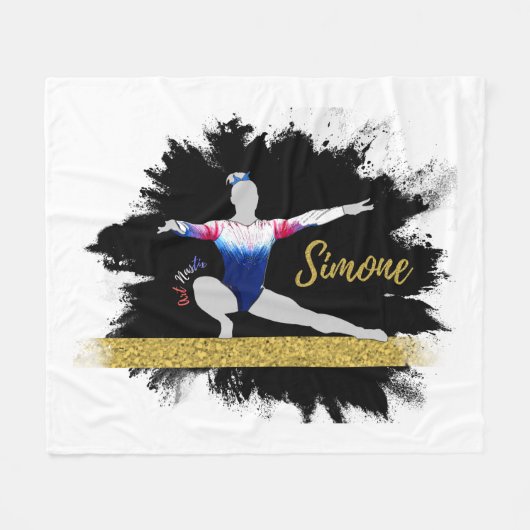 Simone Biles Blanket Fleece Deken (Voorkant (Horizontaal))