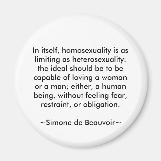 Simone de Beauvoir citaat Magneet (Voorkant)