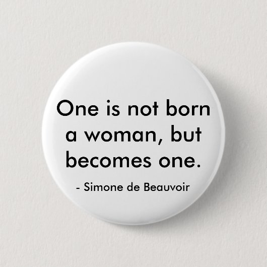 Simone de Beauvoir citaat Ronde Button 5,7 Cm (Voorkant)