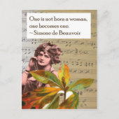 Simone de Beauvoir Quote Collage Briefkaart (Voorkant)