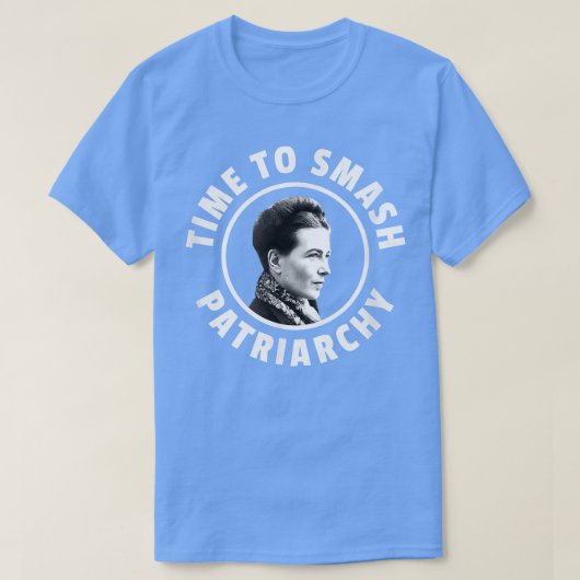 Simone de BeauvoirTime to Smash Patriarchy Feminis T-shirt (Design voorkant)