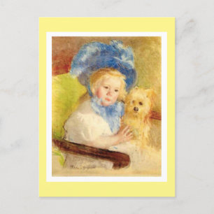 Simone in een groot gepland Pet, door Mary Cassatt Feestdagenkaart