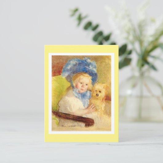 Simone in een groot gepland Pet, door Mary Cassatt Feestdagenkaart (Staand voorkant)