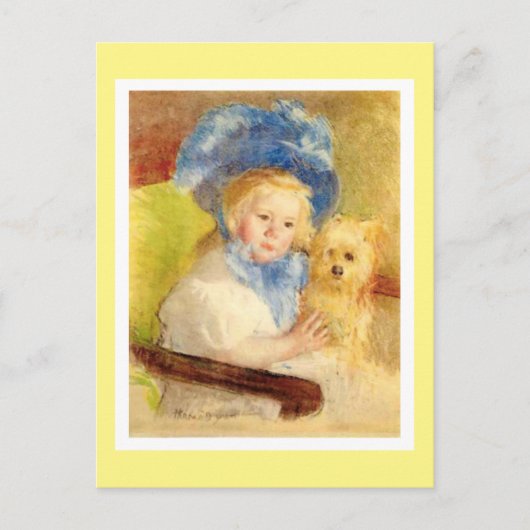 Simone in een groot gepland Pet, door Mary Cassatt Feestdagenkaart (Voorkant)