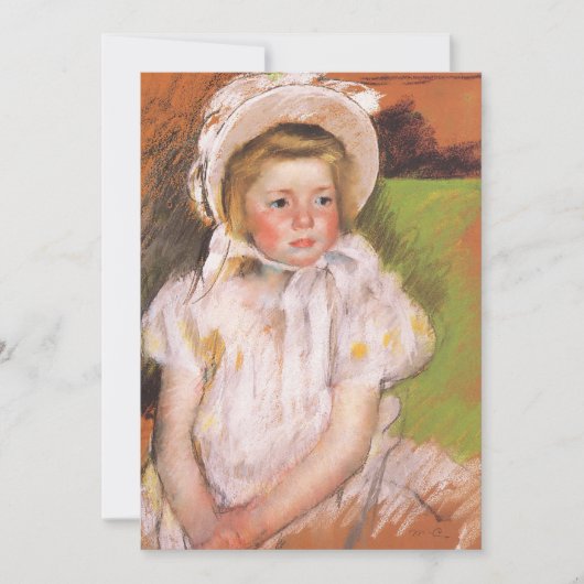 Simone in een Witte Bonnet | Mary Cassatt (Voorkant)
