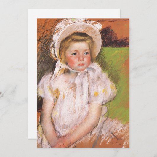 Simone in een Witte Bonnet | Mary Cassatt (Voorkant / Achterkant)
