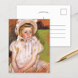 Simone in een Witte Bonnet   Mary Cassatt Briefkaart