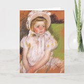 Simone in een Witte Bonnet | Mary Cassatt Kaart (Voorkant)