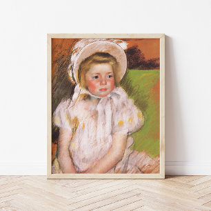 Simone in een Witte Bonnet   Mary Cassatt Poster