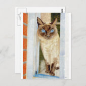 Simone in het raam (Siamese) Briefkaart (Voorkant / Achterkant)