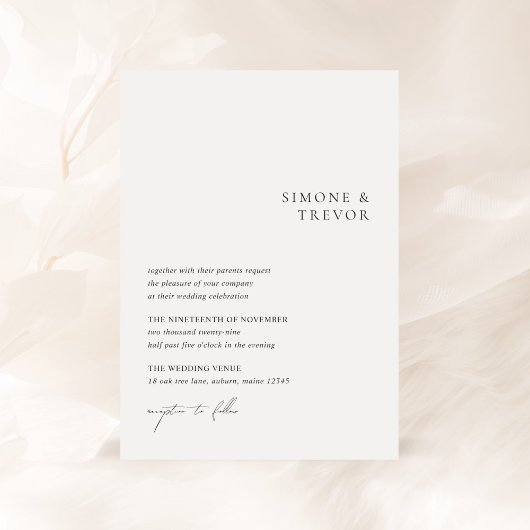 Simone Minimal Modern Wedding Kaart