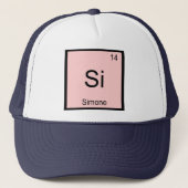 Simone Name Chemistry Element Periodic Table Trucker Pet (Voorkant)