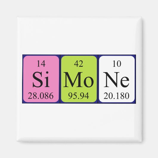 Simone periodieke table name magnet (Voorkant)