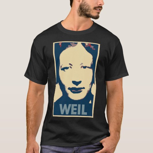 Simone Weil Poster Political Parody T-shirt (Voorkant)