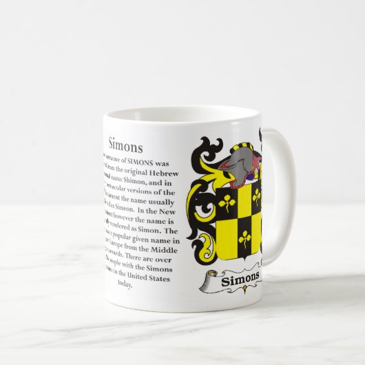 Simons Family Coat of Arms Mok (Voorkant rechts)