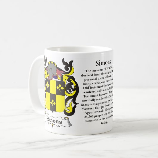 Simons Family Coat of Arms Mok (Voorkant links)