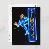 Simons Prachtige Neon Sign Post Card Briefkaart (Voorkant / Achterkant)