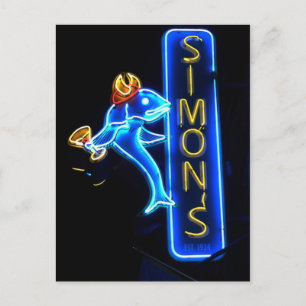 Simons Prachtige Neon Sign Post Card Briefkaart