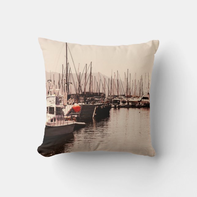 Simon's Town Harbor Ship Yacht Uitzicht Cushion Kussen (Voorkant)