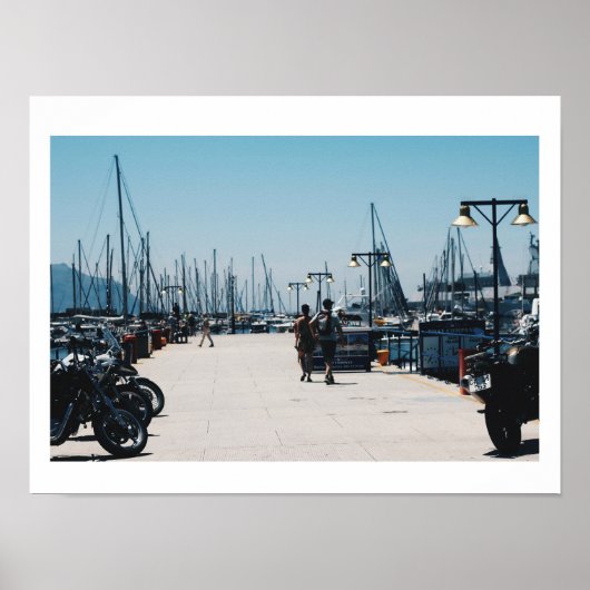 Simon's Town Harbour Pier Yachts Poster (Voorkant)