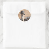 Simpática avestruz ronde sticker (Tas)